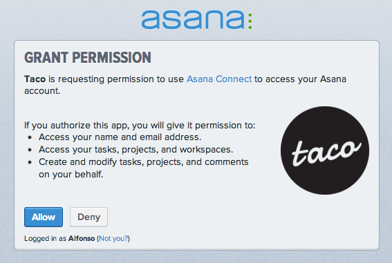 Sync Asana tasks with OAuth