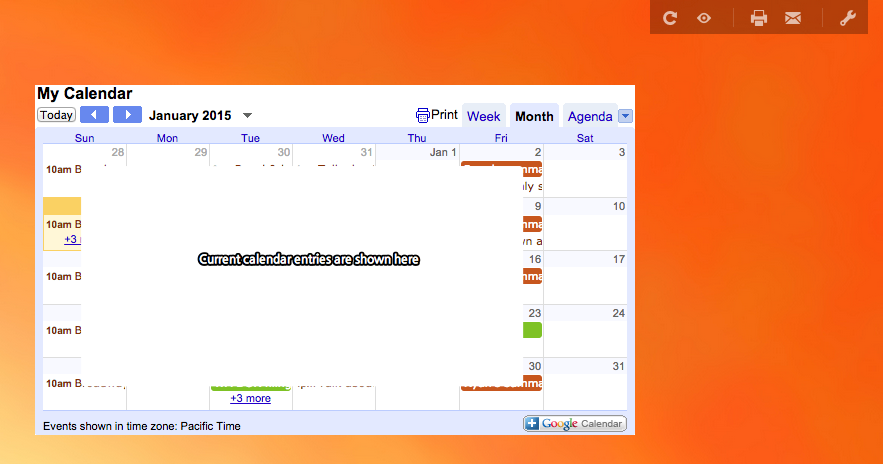 Google Calendar - month